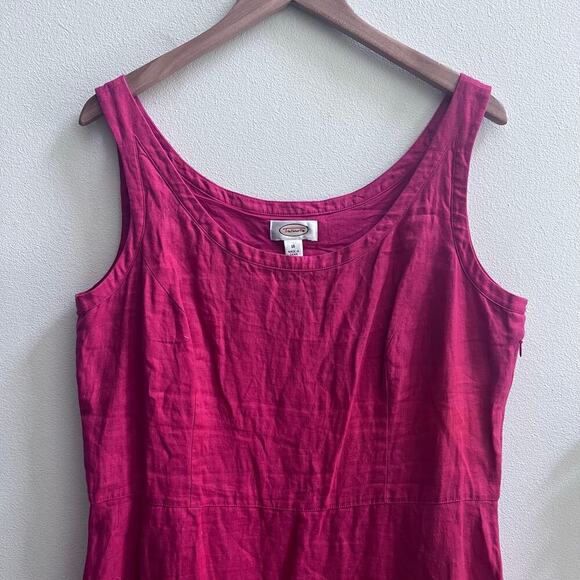 TALBOTS Red 100% Linen A-Line Sleeveless Boho Midi Dress Plus Size 16 - Picture 3 of 8